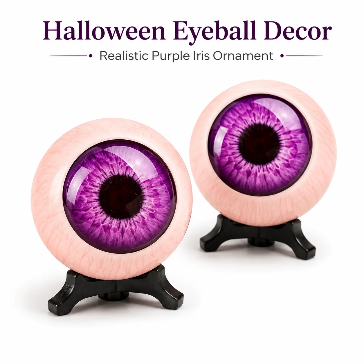 Spooky Eyeball Sculpture with Stand, Halloween Horror Eye Ornament for Home Desk Shelf Party Haunted House Decor