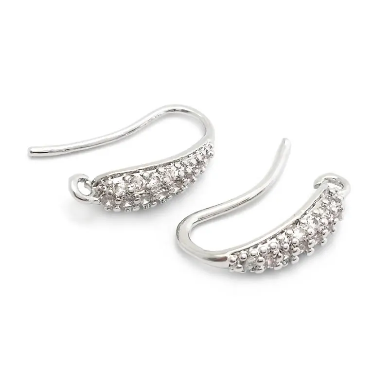 6PCS High Quality 18K Gold Color Brass with Zircon Earrings Hook Diy Jewelry Making Supplies Earrings Accessories for Women