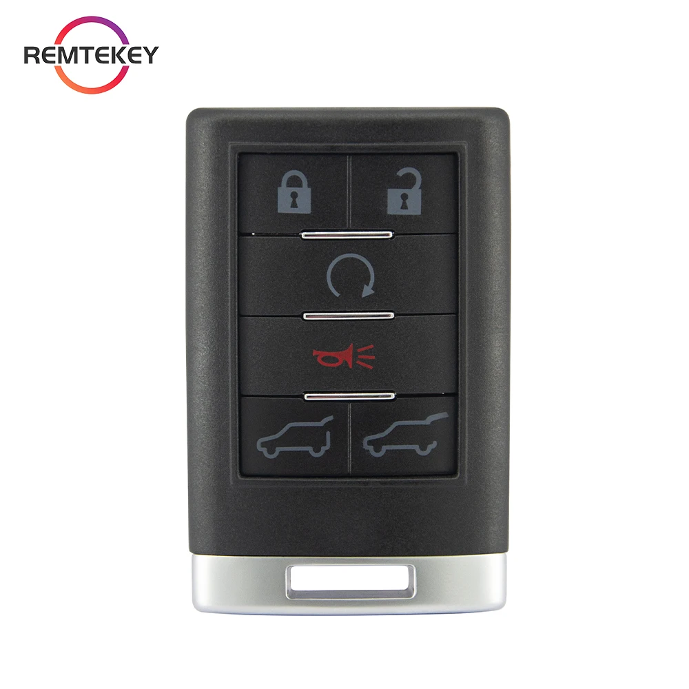 REMTEKEY Smart Remote Car Key Shell FCC OUC6000066 Case 4/5/6 Buttons for Cadillac CTS DTS STS Escalade Corvette Buick GMC