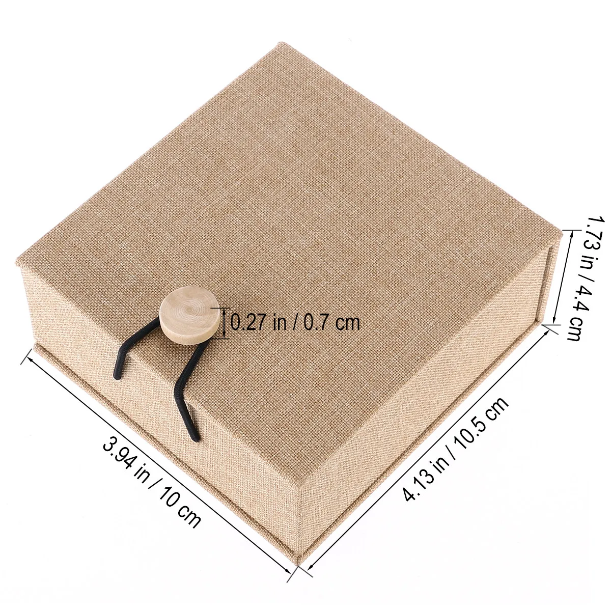 Wooden Jewelry Gift Box Khaki Linen Rustic Bangle Bracelet Holder Durable Scratch Resistant Jewelry Storage Bangle Gift Box