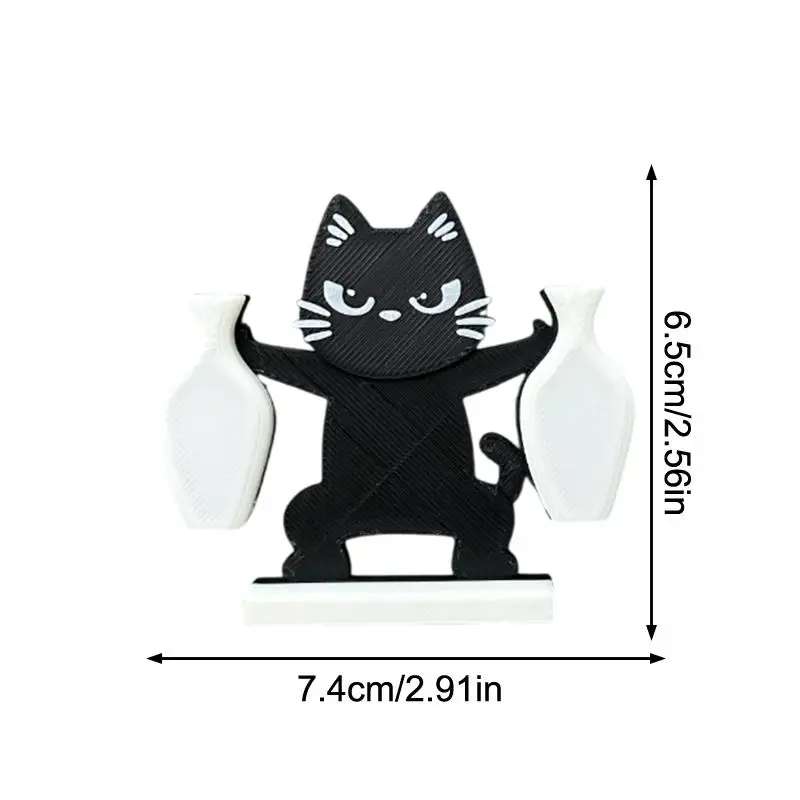 Magnetic Cat Vase Fridge Magnet Whisker Collector Double Mini Vases Animal Shaped Cute Decor for Home Kitchen Refrigerator