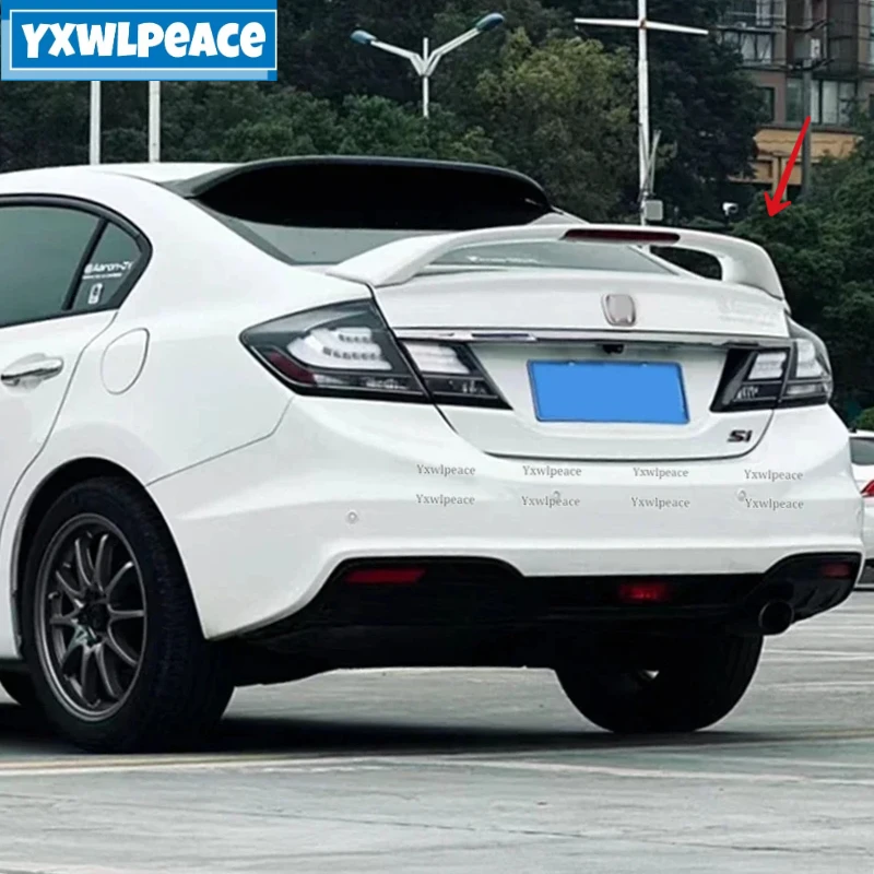 

For Honda Civic 9.5th Gen 2014 2015 With Lights Style ABS Plastic Unpainted Color Rear Trunk Lip Spoiler Body Kit Accessories