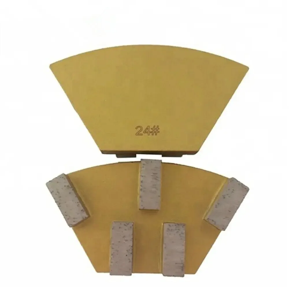 5-Segment Cassani Type Diamond Metal Cutting Trapezoid Grinding Disc Puck Blade Scraper Tooling For Concrete Stone Cement Floor