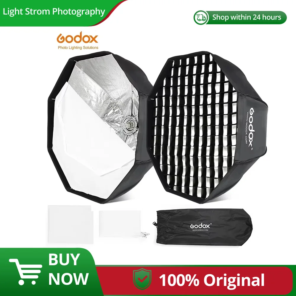 

Godox SB-UE 80cm 95cm 120cm Portable Octagonal Umbrella Softbox with Honeycomb Grid for Bowens Mount Studio Flash Softbox