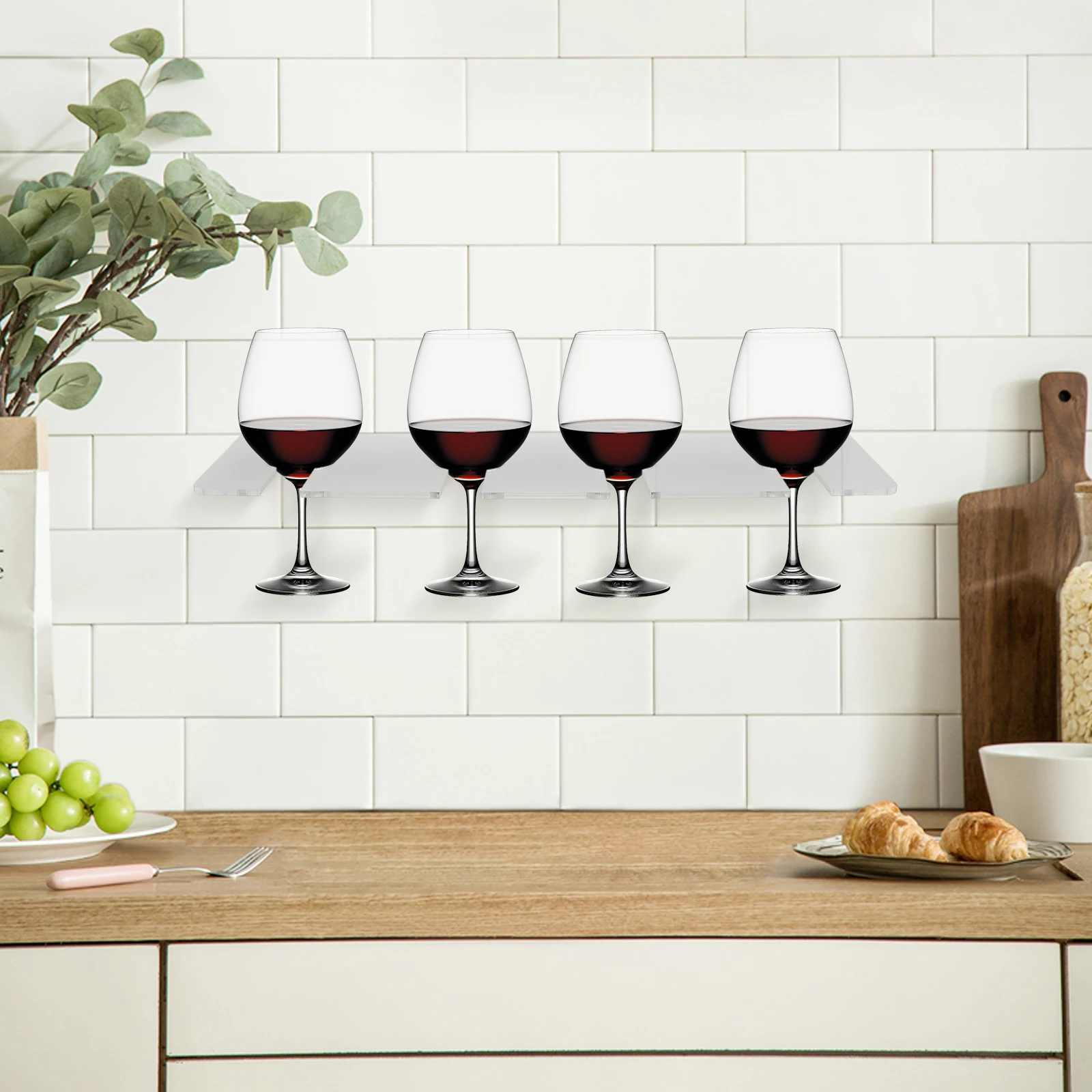 

Rack Acrylic Clear Holder Under Cabinet Transparent Storage Organizer Glass Holder Under Cabinet for Home
