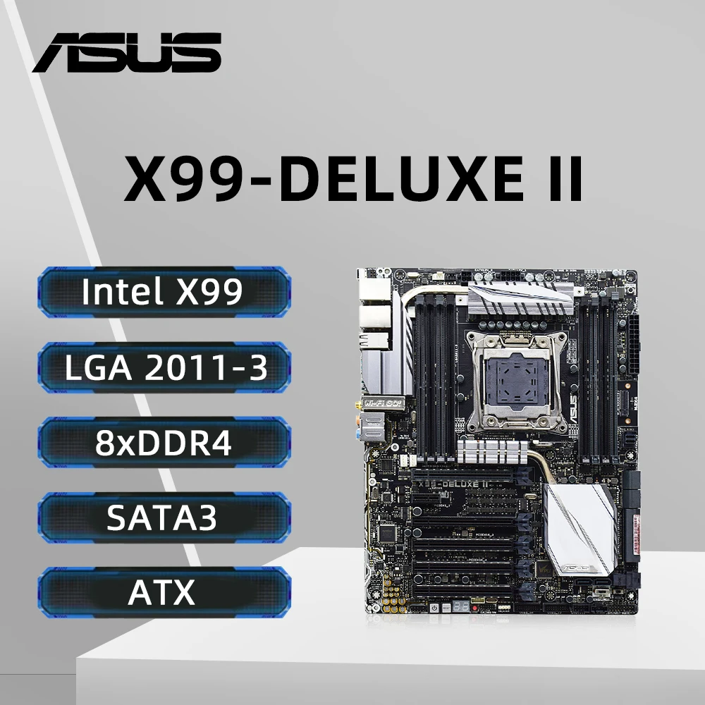 ASRock X99-DELUXE II Motherboard Support i7-6800K 6900K E5-4669 2695 2690 2629 2683 2609 1680 CPU 8xDDR4 2400MHz 128GB M.2 ATX