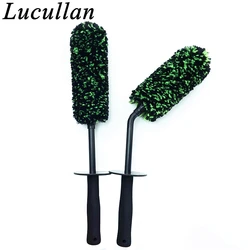 Lucullan Angled Wheel Detailing Brush-For Maximum Deep Cleaning On Rim Chrome Pipes Super Soft Alpaca Fibers