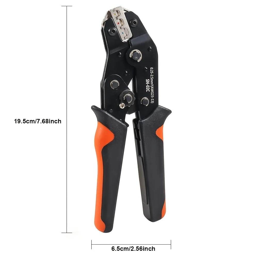 SN-02C Wire Crimping Tool Kit AWG 23-13 280PCS Insulated Wire Electrical Connectors Ring Spade Cable Lugs Wire Crimp Set image 4