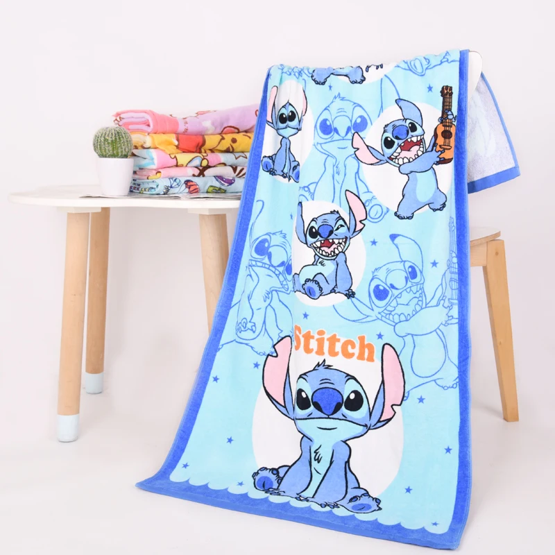 Disney Cartoon Bath Towel Children\'s Beach Towel Summer Mikey Mouse Minnie Stitch Dumbo Toy Story Boy Girl Birthday Gift 60x120c