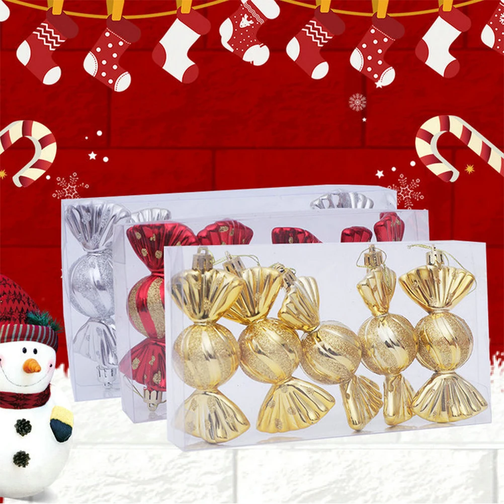 

Plastic Christmas Pendant Tree Hanging Decor Home Sweets nament Craft Reusable Holiday Festive Design Modern