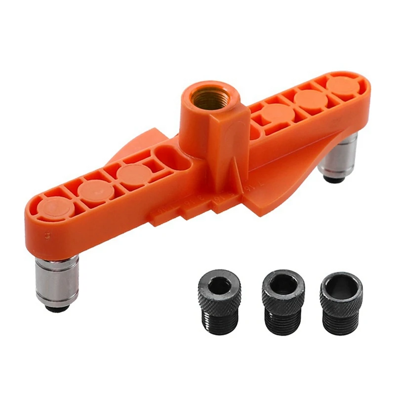 Two-In-One Straight Hole Punch Locator Set High Quality Self-Centering Scriber Round Tenon Punch DIY Woodworking Tools Orange