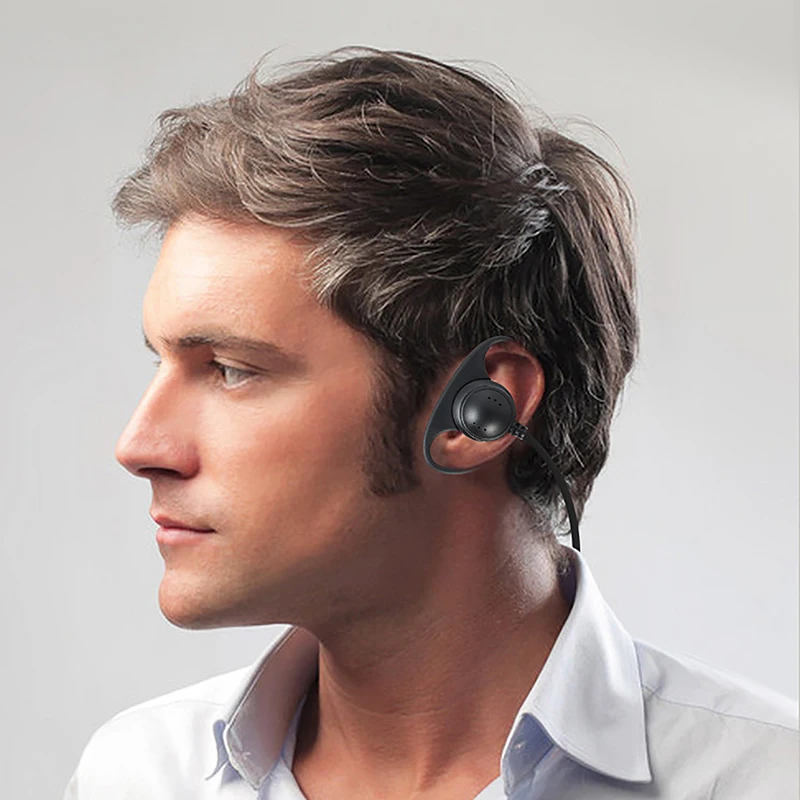 1pcs Single Sided D-shaped Ear Loop Simultaneous Interpretation 3.5MM Listen Only Earphone For Radio Tour Guide System