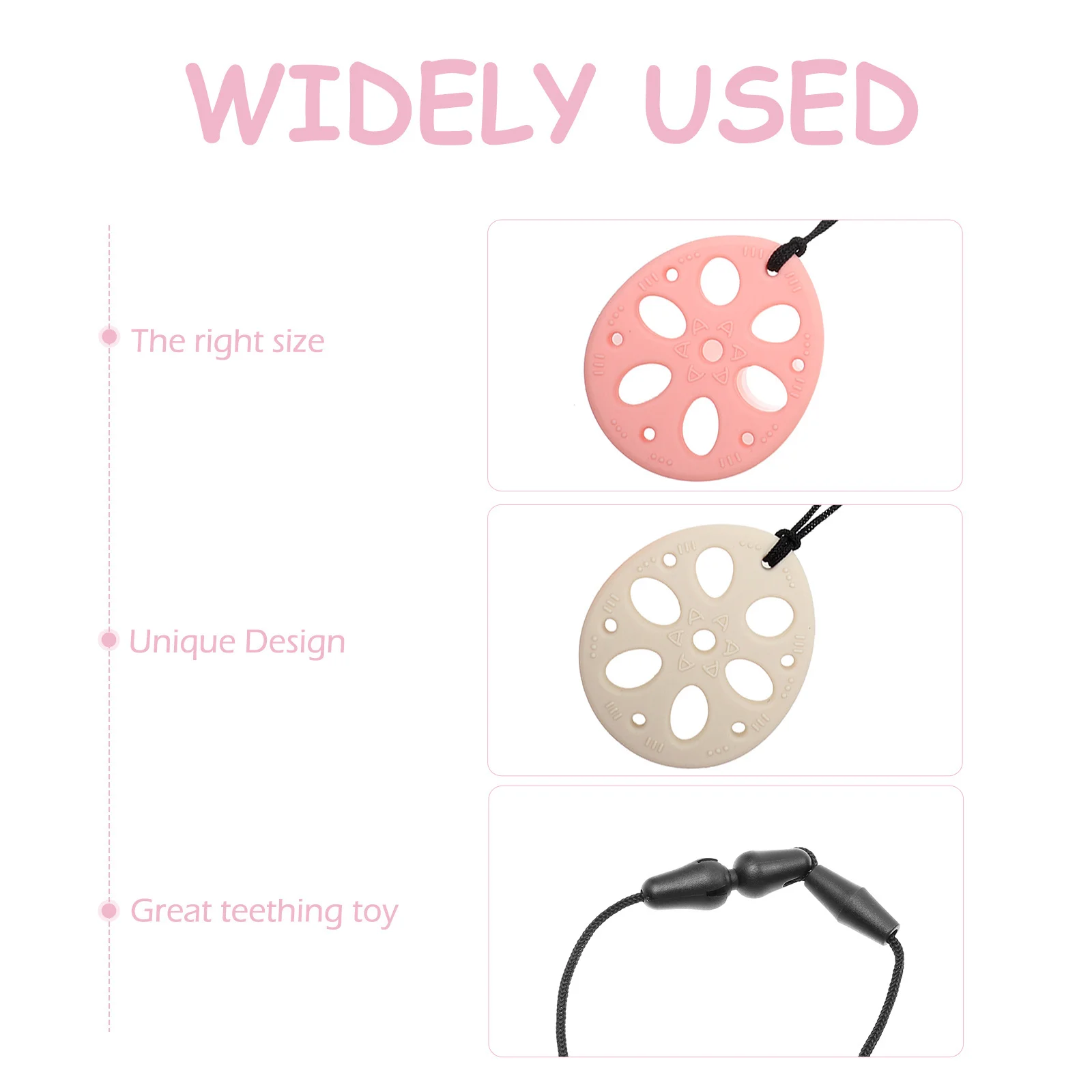 

2 шт., детский силиконовый кулон для прорезывания зубов, жевательное ожерелье, мягкое гибкое молярное жевательное ожерелье для младенцев, защита от падения