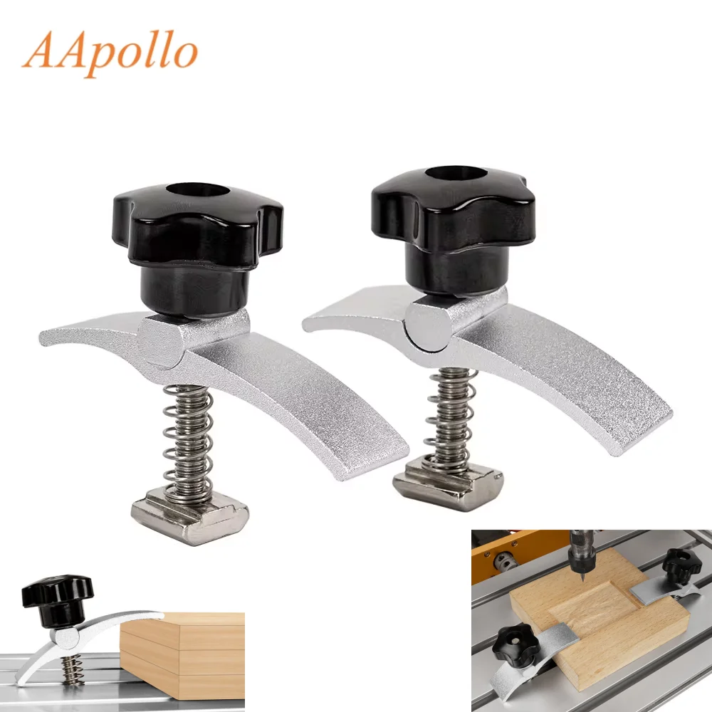 

2/4 шт., комплект мини-зажимов из алюминиевого сплава с Т-образной направляющей, деревообрабатывающий пресс-плита, совместимый с фрезерными станками с ЧПУ 3018 3018 Pro