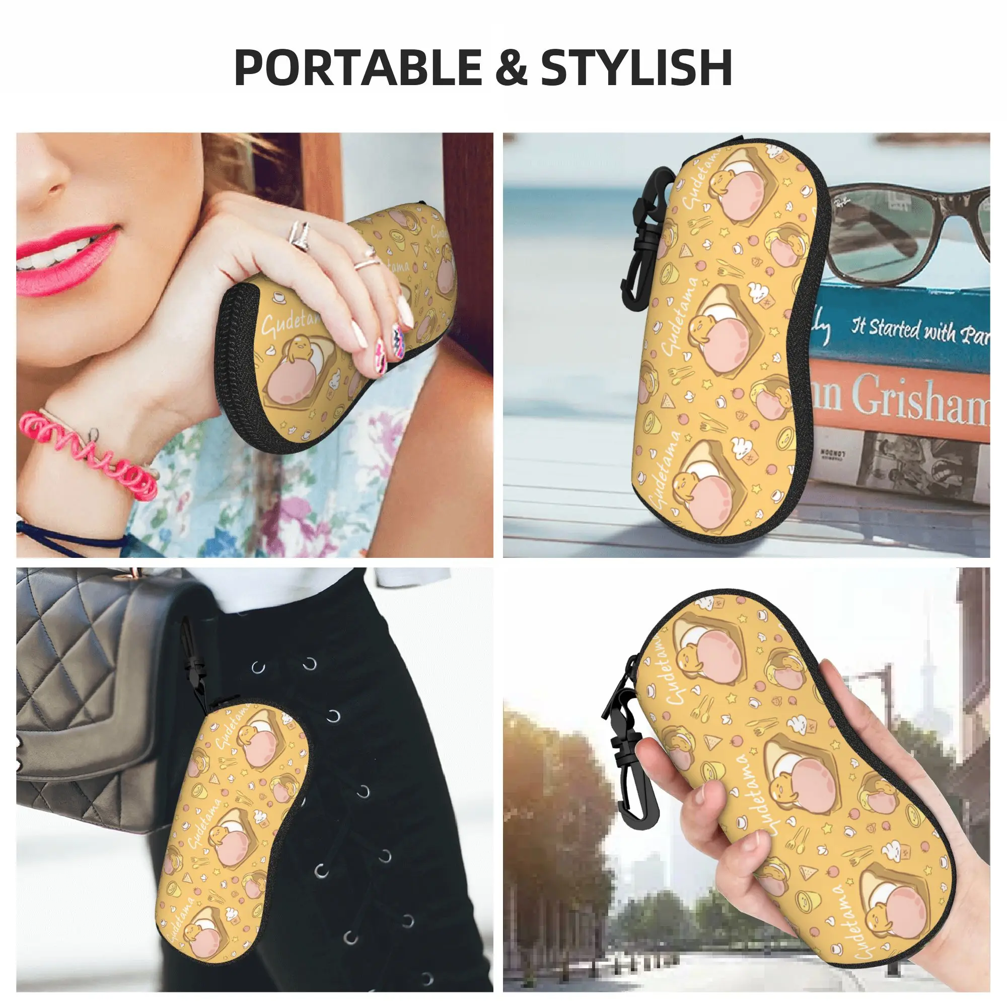 Gudetama Fried Egg Bacon Toast Shell Eyeglasses Case Women Men Fashion Cartoon Glasses Case Sunglasses Box Pouch view 6
