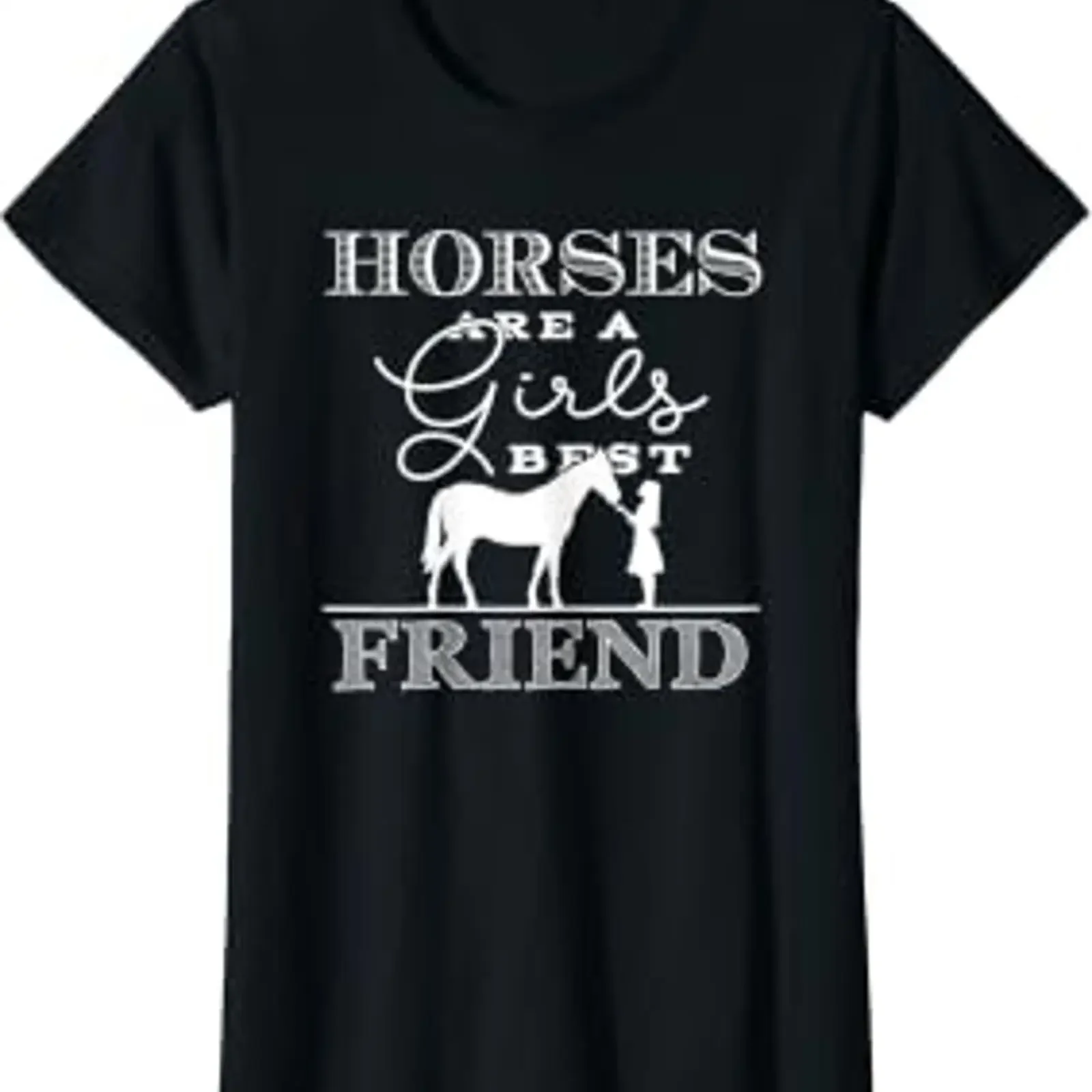 Les chevaux sont une meilleure amie des filles T Shirt vintage Washed Versatile Unisex Top For Everyday Wear Soft Casual homme