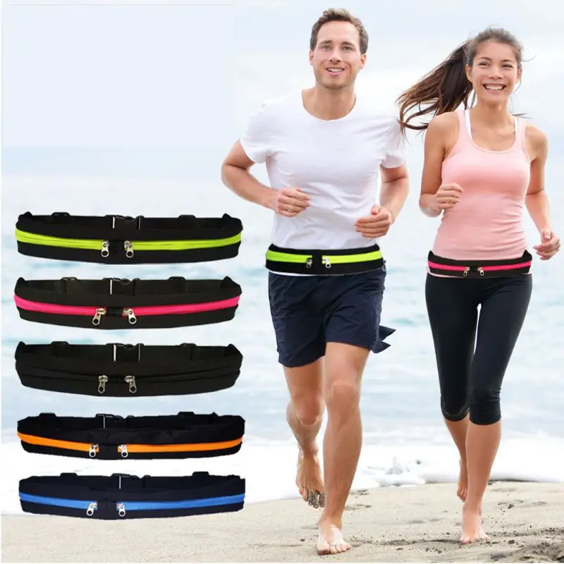 Adjustable Running Waist Bag Sports Belt Pouch Keys Money for Case Men Women Hidden Pouch Gym Sports Bags Running Belt P