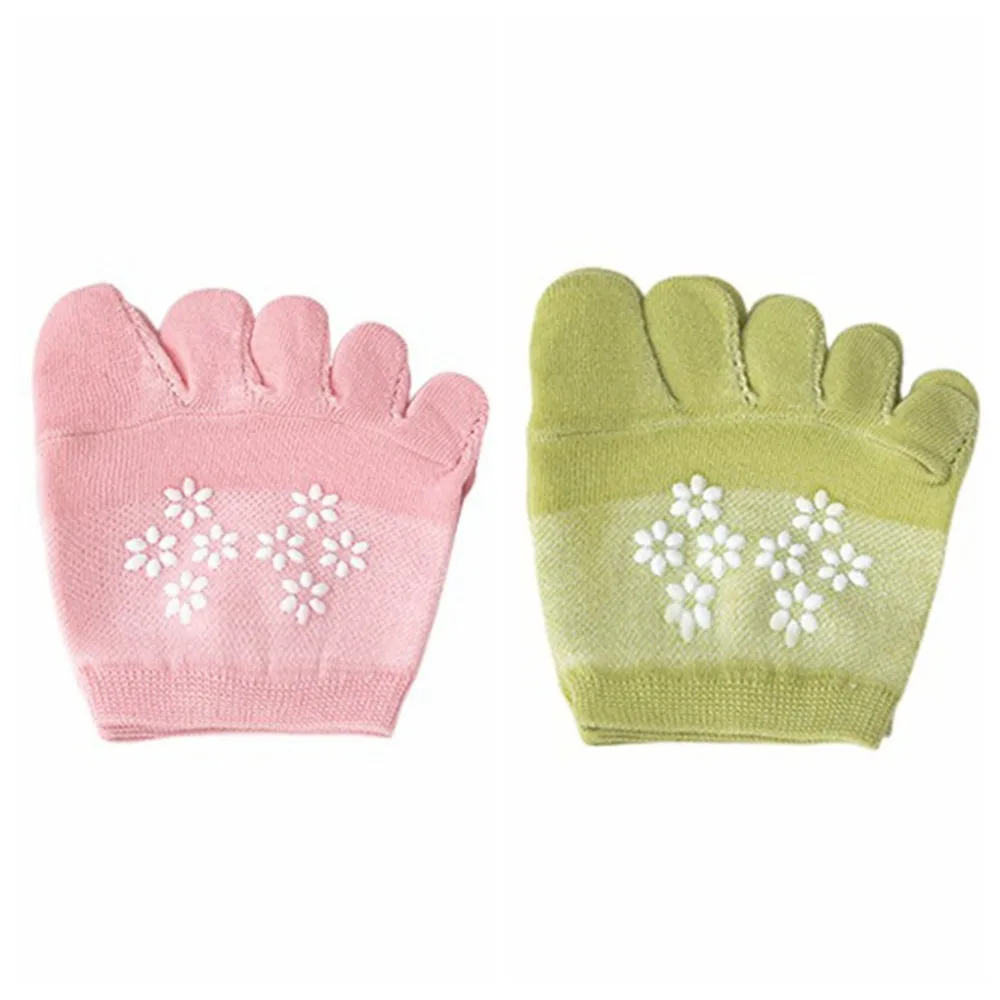 

2Pairs Casual Flower Forefoot Socks Invisible Anti-slip Half Feet Socks Cotton Hosiery Soft Boat Socks Women