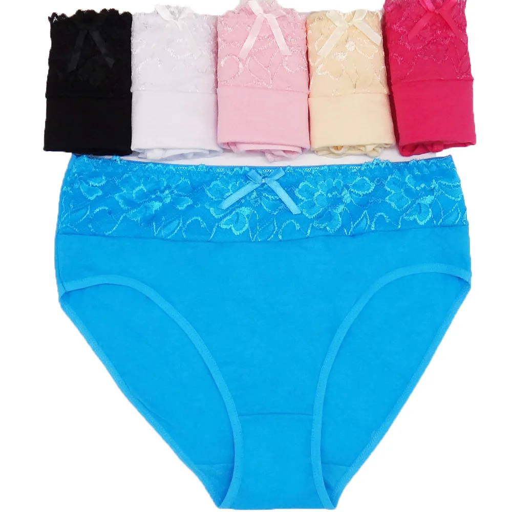 Hot Selling 1pc/Lot 2XL/3XL/4XL Lace Cotton Ladies Panties Large Pants Plus Size Briefs Women Underwear 89125