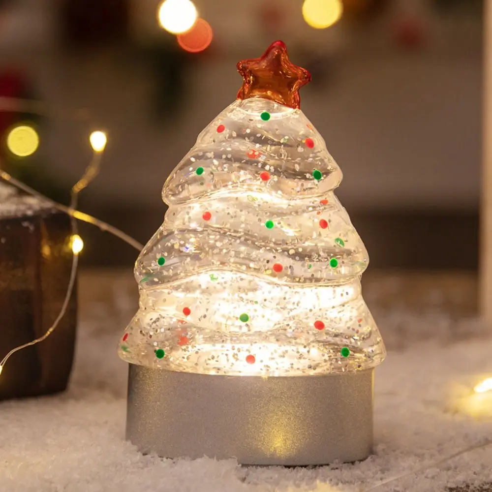 Cartoon Christmas Tree Night Light Creativity Exquisite Desktop Christmas Decor Crafts Eye-Caring Children's Night Lamp