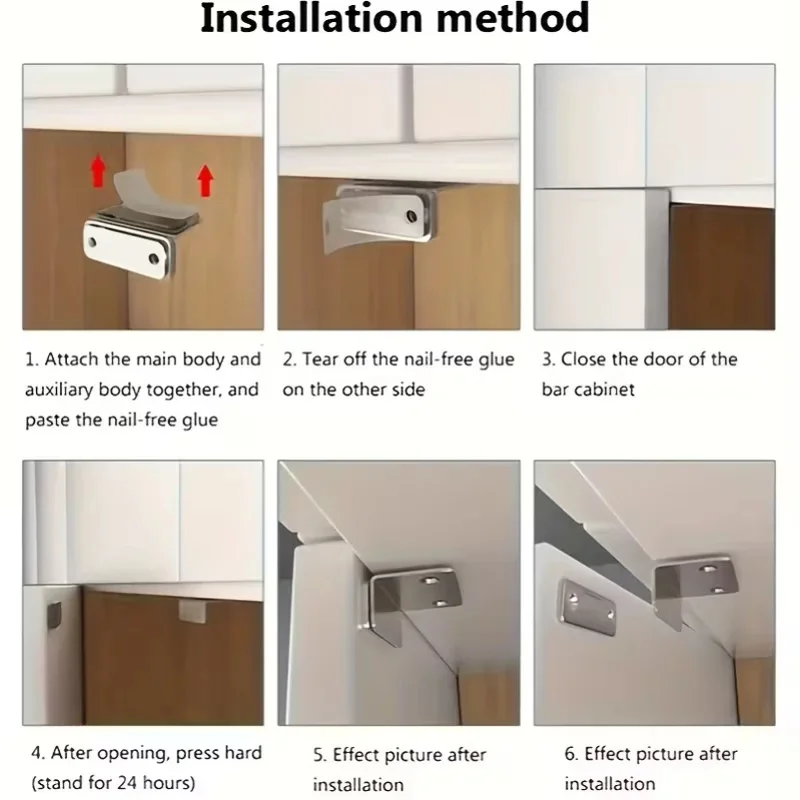 2PCS Alloy Magnetic Door Latches, Invisible Strong Hold & Drill-Free Installation for Cabinets, Wardrobes, Sliding Doors