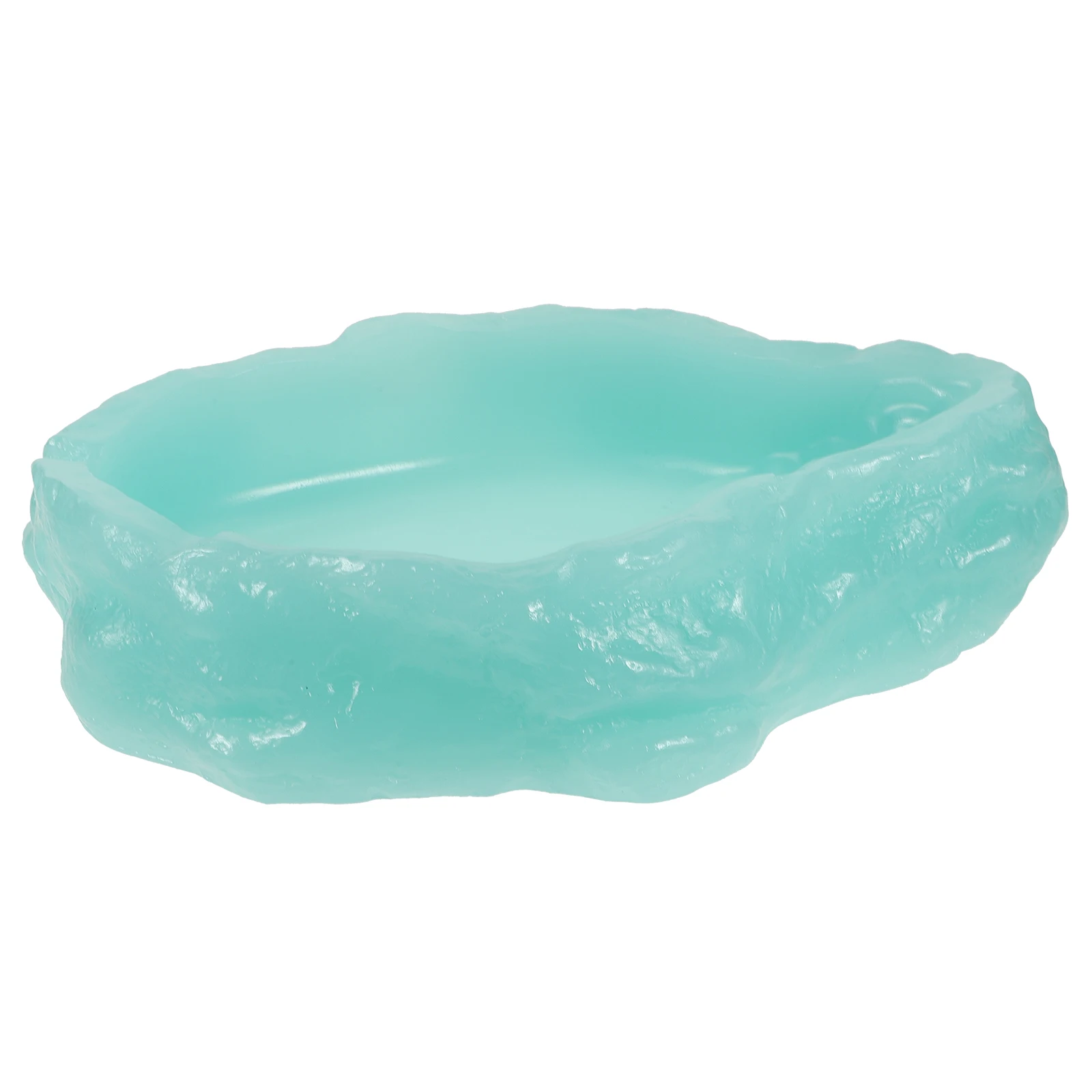 

Glow in Dark Reptile Water Bowl Resin Anti Slip Feeding Dish for Lizards Turtles Geckos Frog Terrarium Pets Food Container