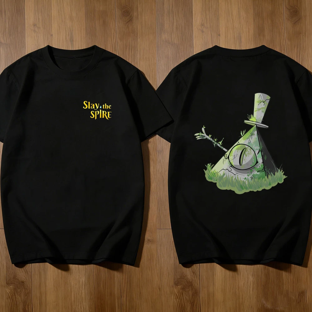 

Slay The Spire T-Shirt Cute Green Slime with Top Hat Acid Monster Graphic Vintage Gaming Tee for Deckbuilding Game Fans T-Shirts