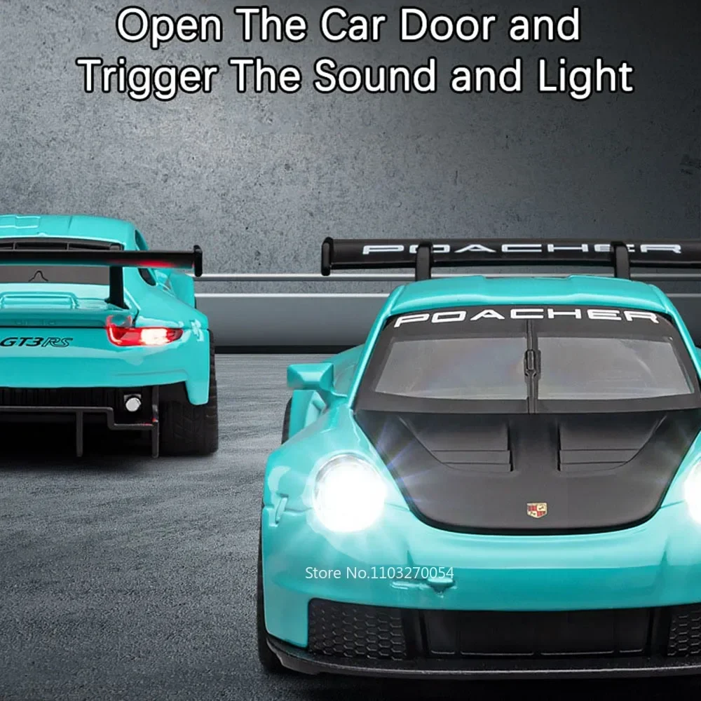 1:32 911 GT3 RS Macan Auto Sportiva In Lega Pressofuso Modello Giocattoli Ornamento Porte Aperta Suono Luce Tirare Indietro Veicoli Bambini Festival Regalo