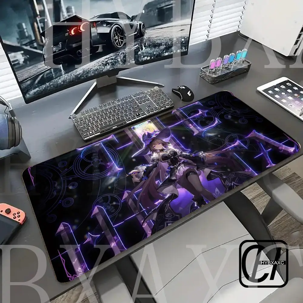

The Herta Game Honkai Star Rail Mouse Pad Large Desk Mat HYBXAXC Keyboard Ergonomic Office Rubber Non-slip Anti-fray Home Custom