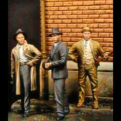 Unassambled   1/32  Chicago 1930 Figure Set (3 figures)   figure  Resin figure miniature model kits Unpainted