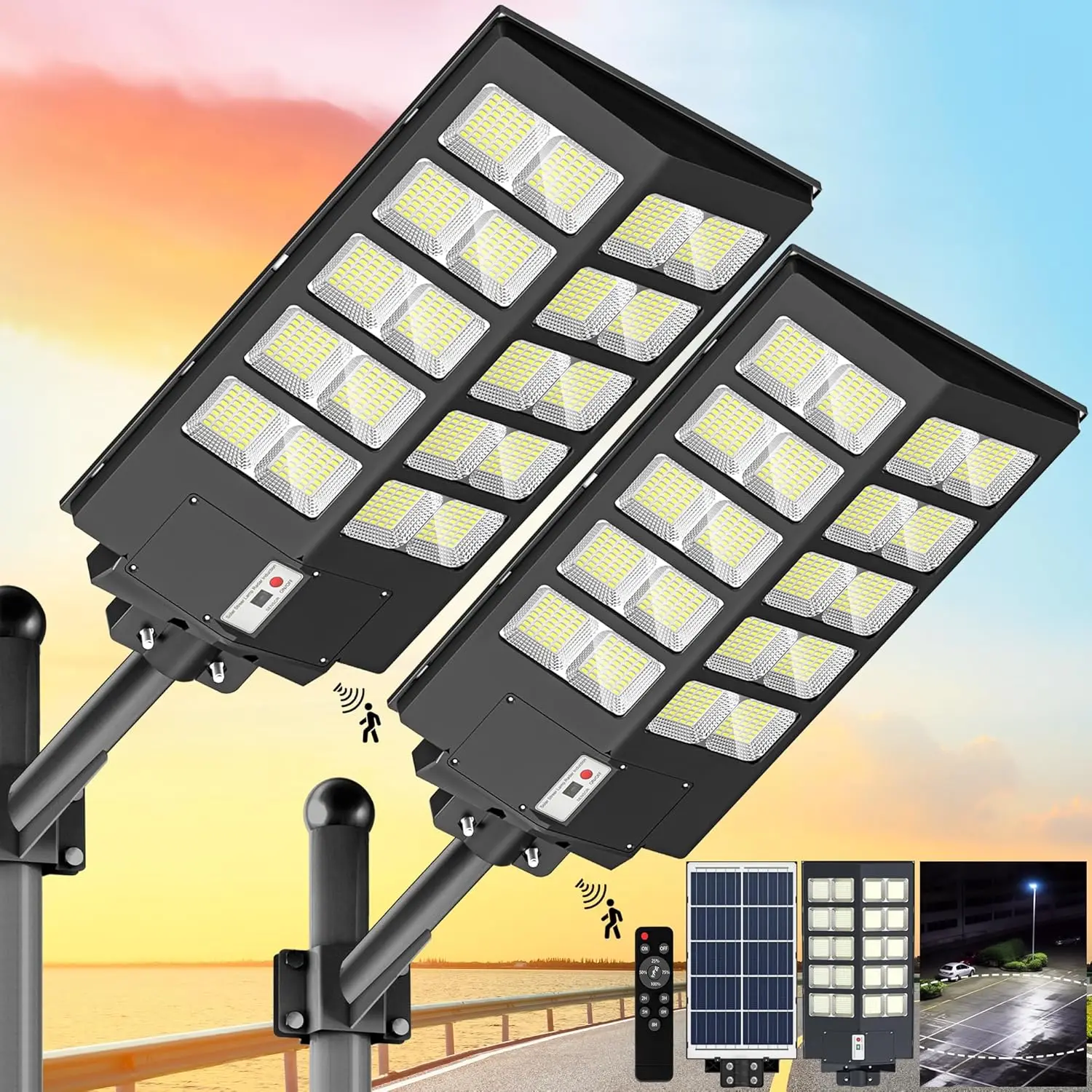 

Solar Street lamp Dusk to Dawn Solar Lights Outdoor Waterproof IP66 Super Bright Solar Powered