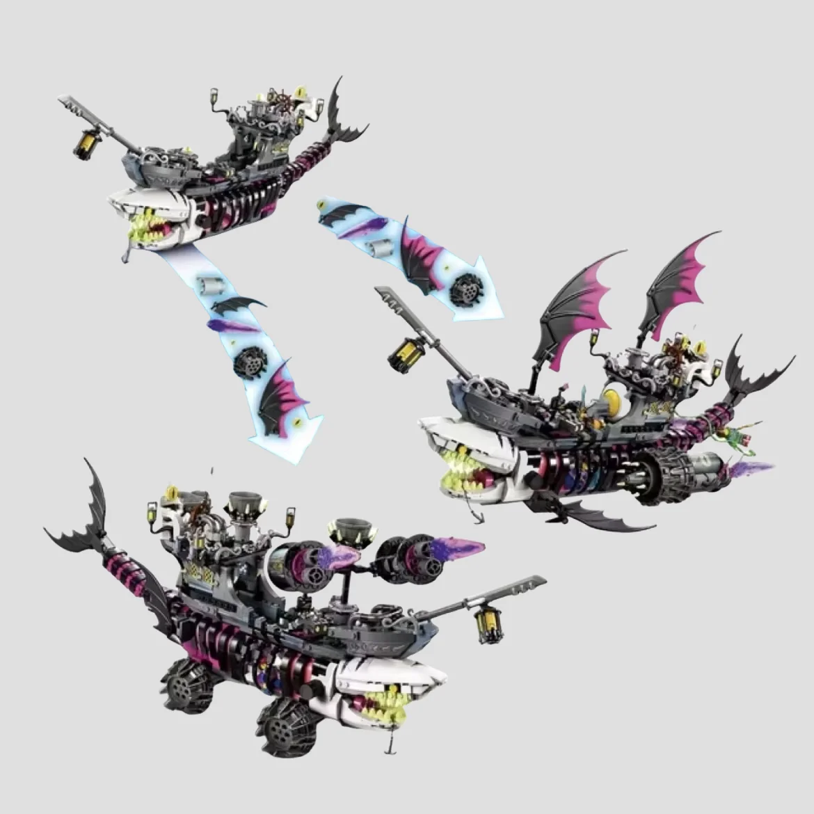 2026-fantasy-series-nightmare-shark-boat-71469-building-blocks-and-character-building-blocks-christmas-s-gift-puzzle-model