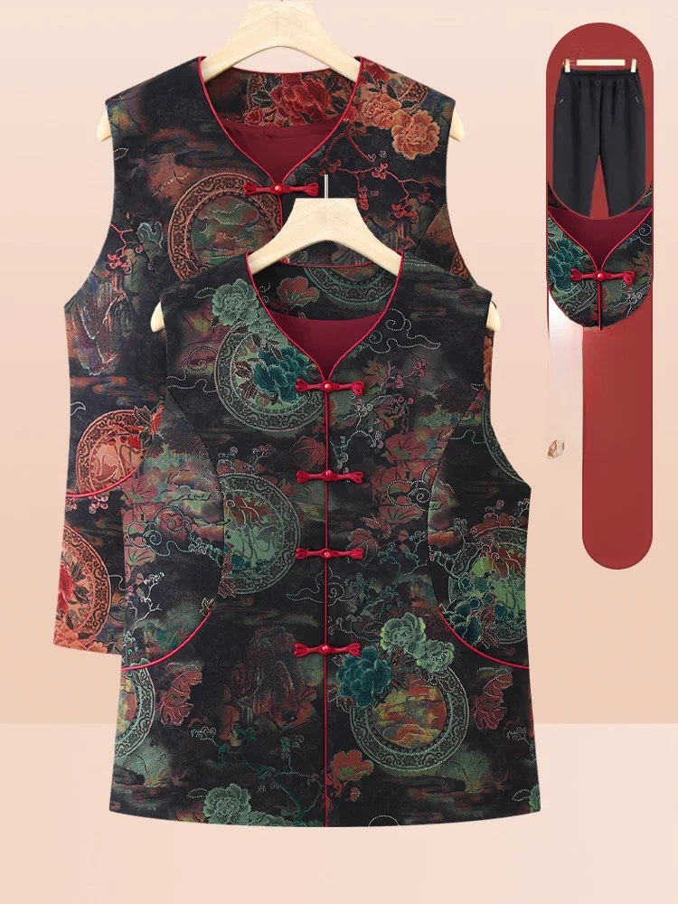 Capispalla Faionable Vest per donne ly Abiti autunnali e pantaloni lunghi con dettaglio bottoni e vestibilità ampia V-Ne