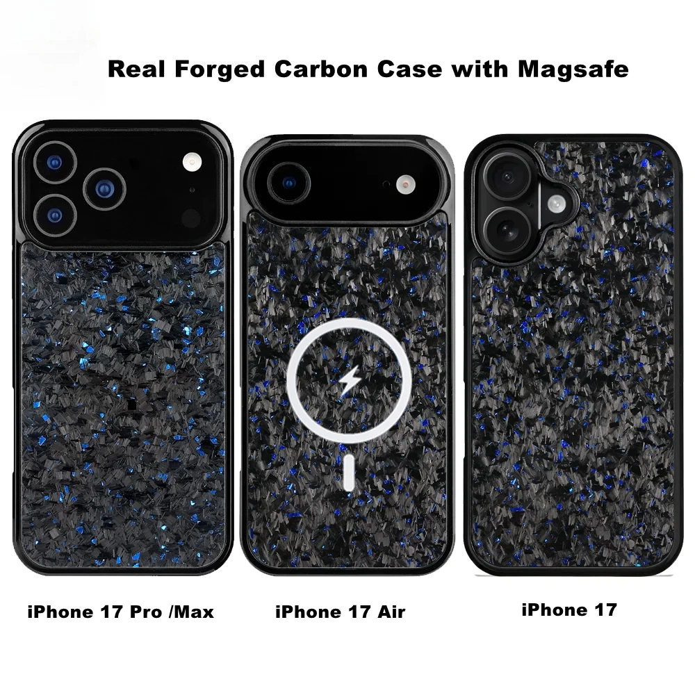 

Глянцевый чехол премиум-класса из настоящего углеродного волокна Starry Sky Meteorite для iPhone 17 Air 17Pro 17 Pro Max для беспроводного зарядного устройства MagSafe
