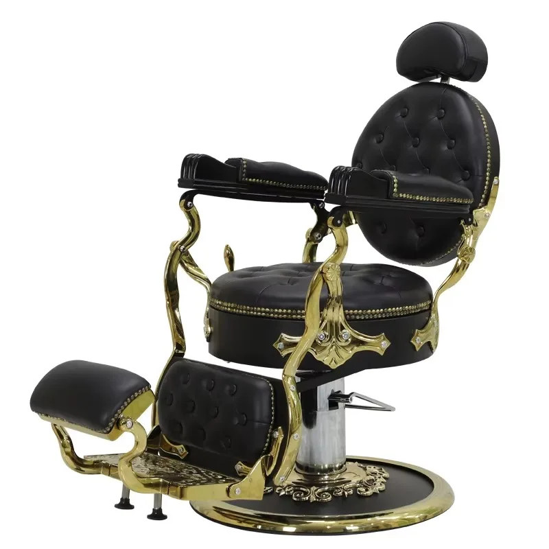Cadeira De Barbeiro Chaise De Barbier Professional Antique Hydraulic Pump Synthetic Leather Salon Barber Shop Chair for Men