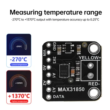 MAX31850 K Tipo Termopar Breakout Board Temperatura Sensor Módulo de Medição MAX31850K 1-Wire Termopar Amplificador