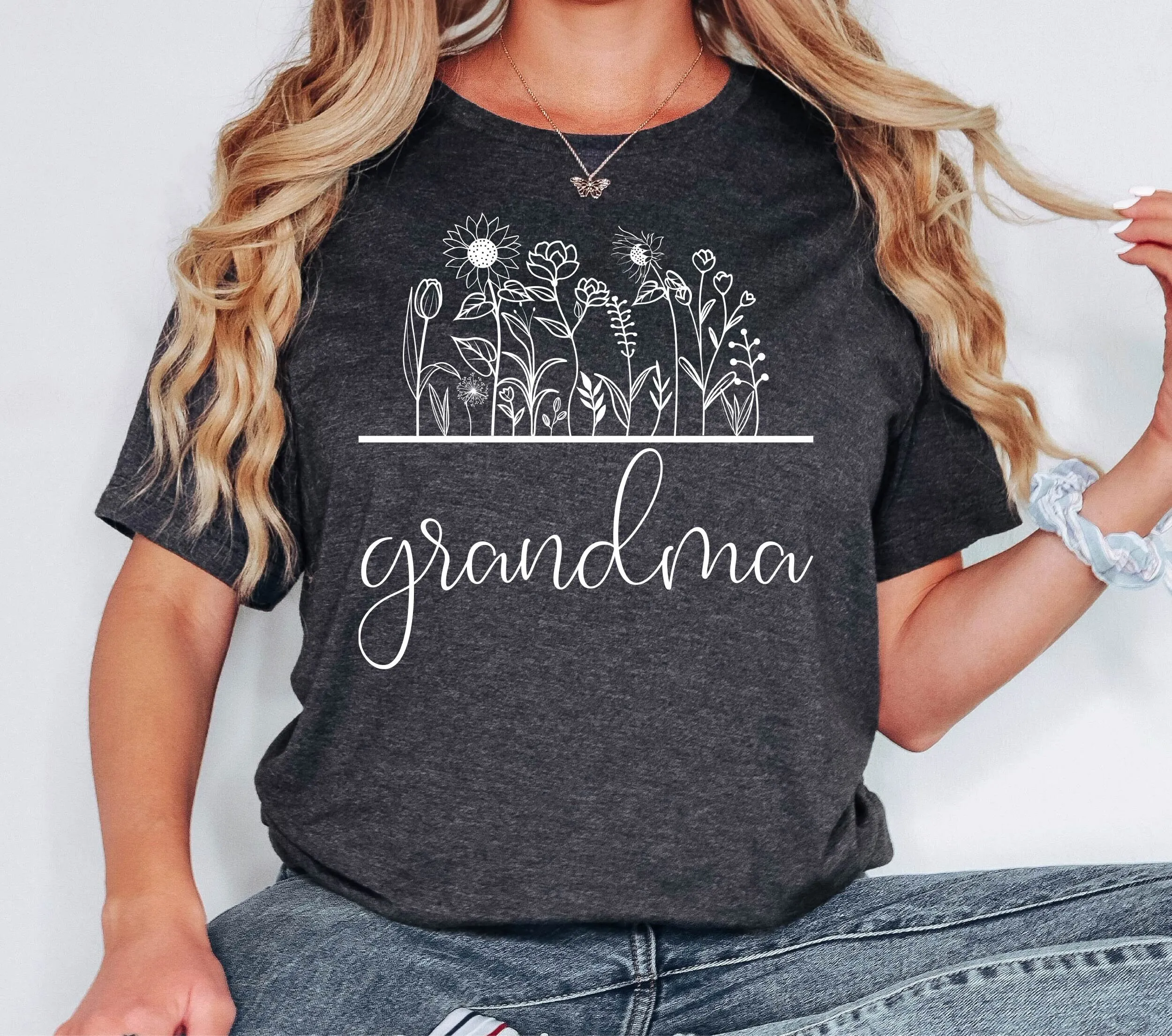 Floral Grandma T Shirt Raising Wildflowers Mother'S Day Wildflower For Grandmom Xmas