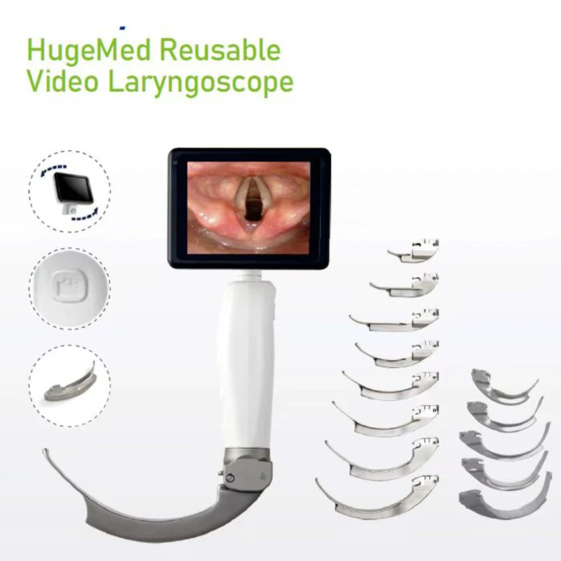 Reusable Video Laryngoscope Adult Children 3.5 Inch Full View 316 Medical Stainless Steel Blade Emergency ICU Surgery