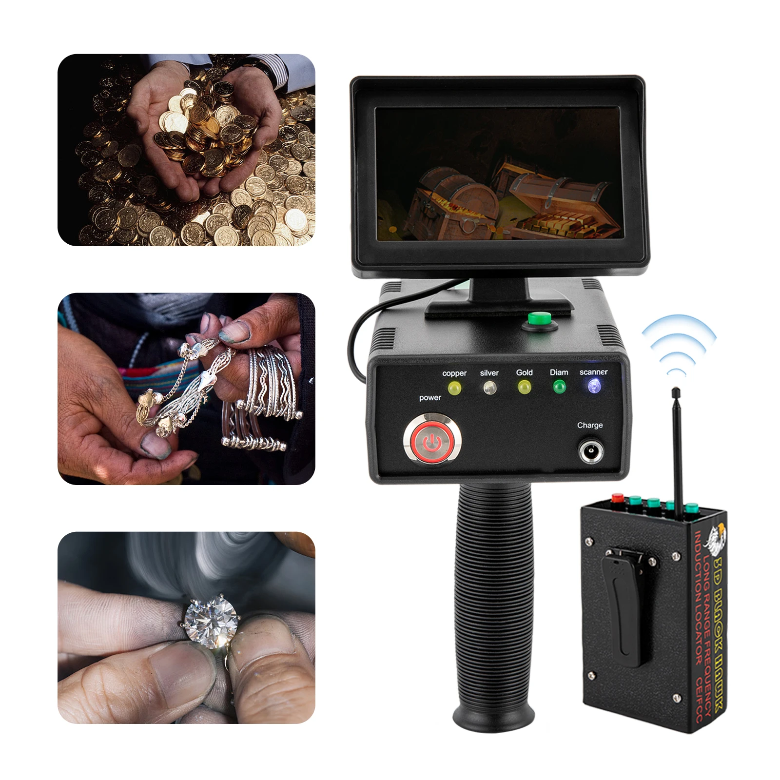 Professional Metal Detector High Precision Portable Metal Finder Remote Guidance Detector Wide Range Treasure Scanner