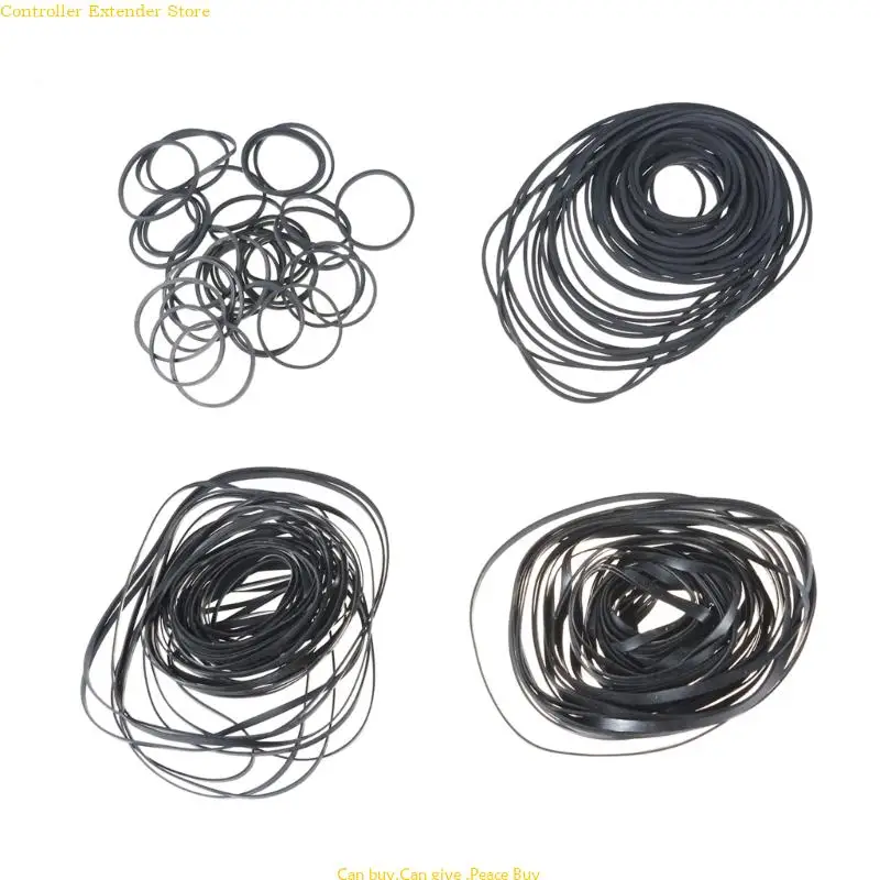 

Pack of 200 Assorted Sizes Rubber Belts 1mm 2mm 3mm Cassette Tape Machine Belt for Recorders Flexible