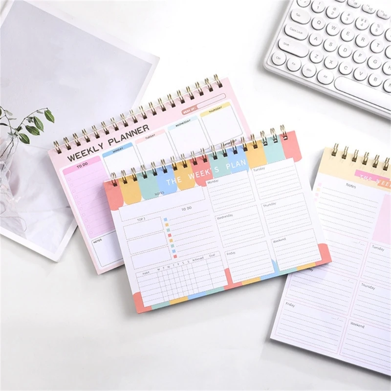 2025 Planner Weekly Planner Notepads Twin-Wire Binding To Do List Notebook Journal Notebook Planning Pads Daily Planner D2RC