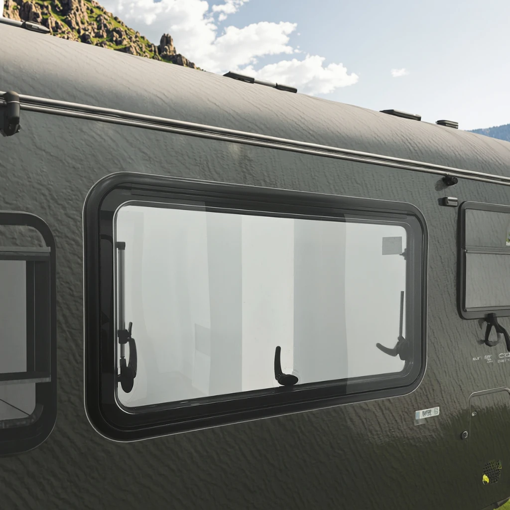 Factory Selling Hot RV Accessories Right Angle Window with Insects Screen Roller Blind RV Window  for Motorhome Trailer