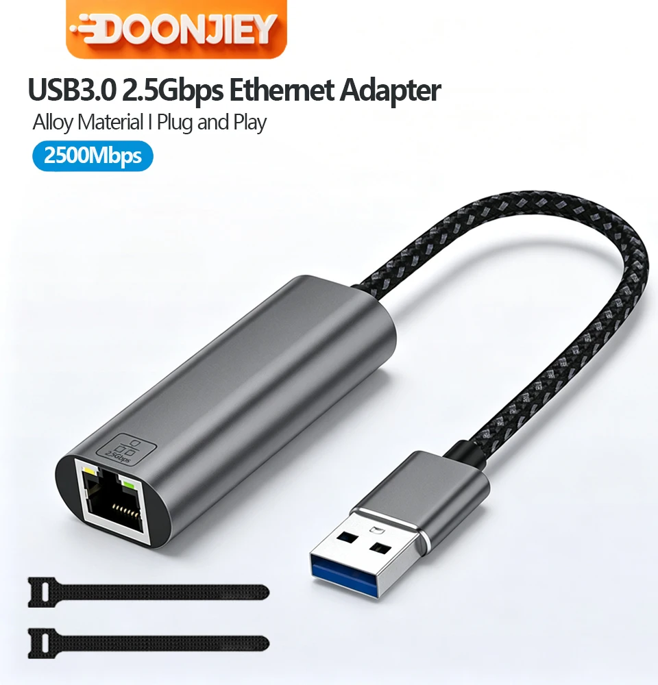 USB C to Ethernet Adapter 2.5Gb, Aluminum USB-C Ethernet Adapter for Laptop | 2.5Gbps High Speed , RTL8156BG  1G to 2.5G Upgrade