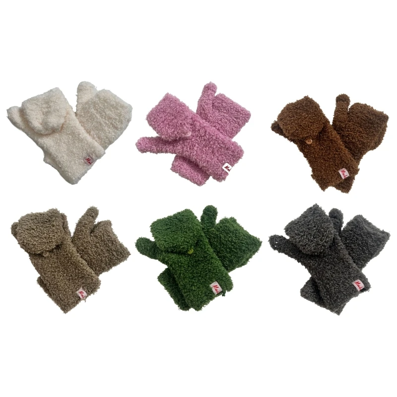 

Winter Fleece Thick Warm Fingerless Gloves Half Finger Gloves Mittens NEW