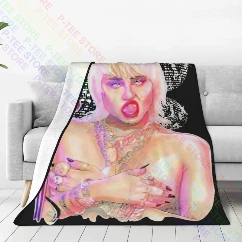 Miley Cyrus 90'S Pop, Miley Cyrus Midnight Sky Disco Blanket Warmth High-Quality Cover Blanket