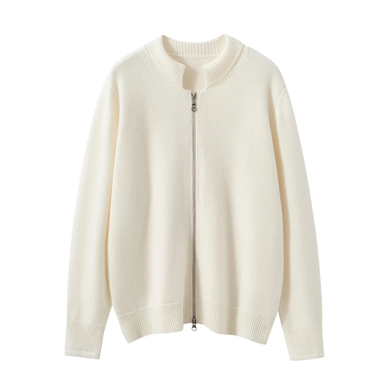 2025 Hot Sale 100% Cashmere Cardigan Women Coat Autumn Winter Warm Jacket Long Sleeve Soft Sweater Female Knitwear Outwear