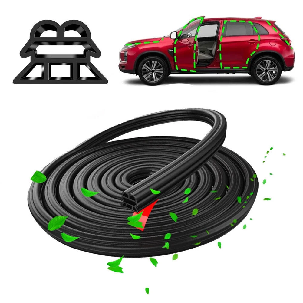 Kcimo 3-Layer Rubber Car Door Seal Strips Sound Insulation Weatherproof Adhesive Sealing Trim for Auto Interior Accessories 5M