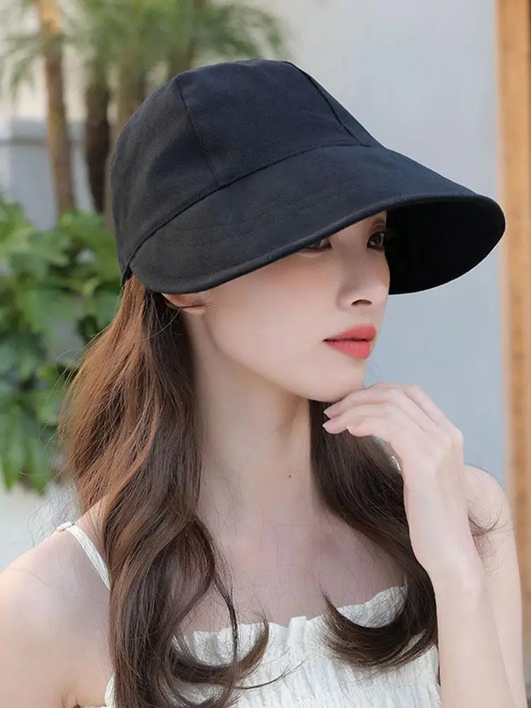 Foldable Wide Brim Sun Hat Drawstring Adjustable Caps for Men Women Beach Hats Summer Quick-drying Visors Fisherman Cap