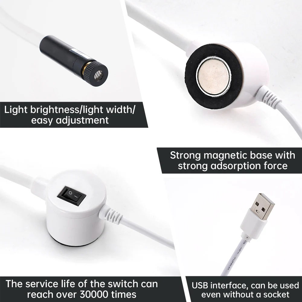 USB Rotes Infrarot-Laser-Positionierungslicht mit Magnetfuß DC5V Punkt-Linien-Kreuz Arbeitslampe Schneid- und Nähmaschinen-Zubehör – Detail 9