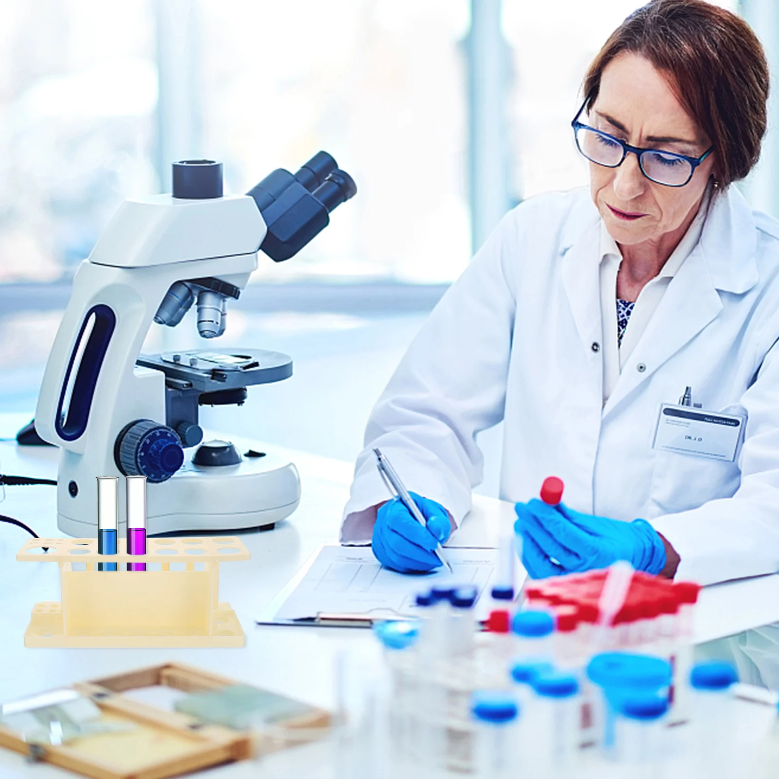 Fine Workmanship Test Tube Shelf Labs Rack Laboratory Stand Portable Organizer for Tubes Storage